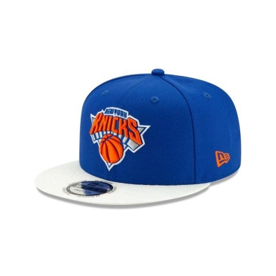 Blue New York Knicks Hat - New Era NBA Visor Flare 9FIFTY Snapback Caps USA0319245